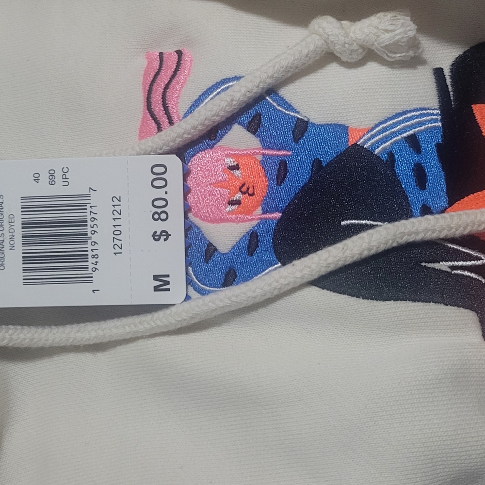 Adidas Cream Oversized Hoodie with Long Sleeves - Picture 5 of 7